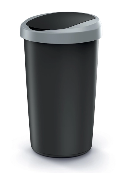 Pojemnik na odpady 50 litrów szary czarny Compacta R Flap Keden