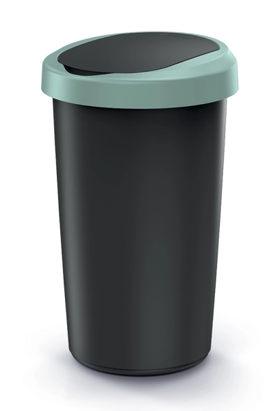 Kosz na śmieci 25 litrów czarny zielony Compacta R Flap Keden