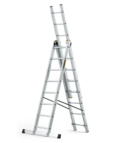 Drabina aluminium 3-elementowa 3 x 8 szczebli wielofunkcyjna