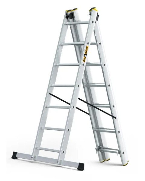 Drabina aluminiowa 3-funkcyjna Drabest 3 x 7 szczebli, ustawienie A