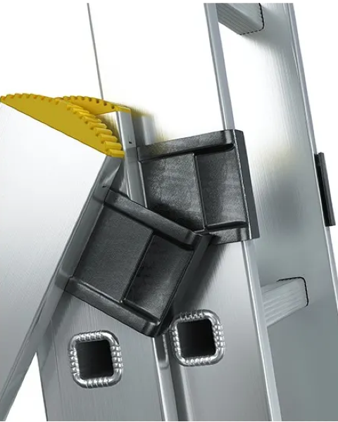 Drabina aluminiowa Drabest PRO 3 x 8 szczebli detal zabezpieczeń