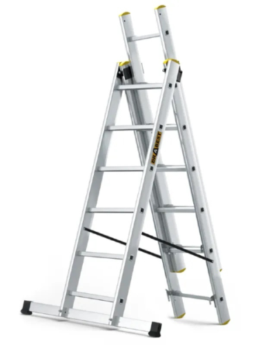 Drabina aluminium 3-elementowa 3 x 6 stopni wielofunkcyjna