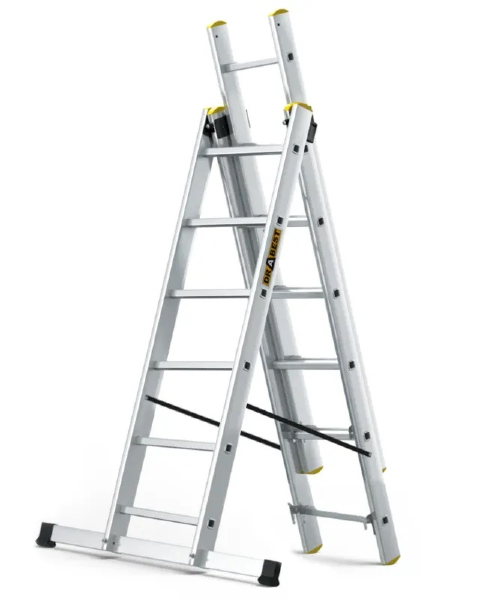 Drabina aluminium 3-elementowa 3 x 6 stopni wielofunkcyjna