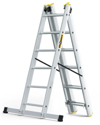 Drabina aluminiowa 3-funkcyjna Drabest 3 x 6 szczebli, ustawienie A