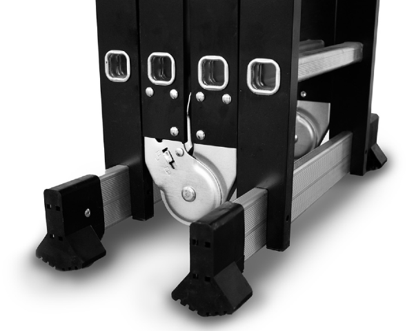 Zabezpieczenie drabiny przegubowej aluminiowo stalowej