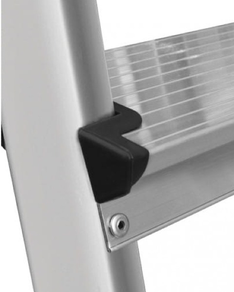 Drabina aluminiowa jednostronna 4 stopniowa Drabest - detal szczeble