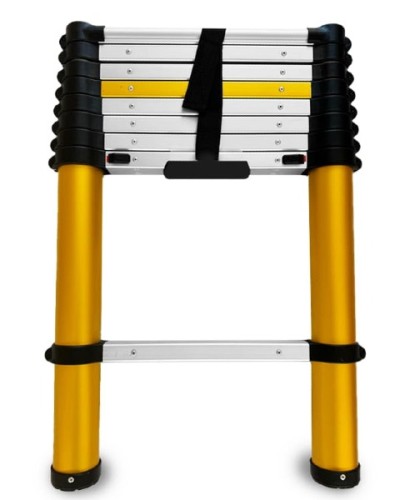 Drabina teleskopowa aluminiowa 2,6 m 9-stopniowa Max Drabest - złożona
