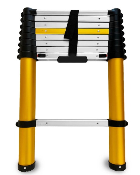 Drabina teleskopowa aluminiowa 2,6 m 9-stopniowa Max Drabest - złożona