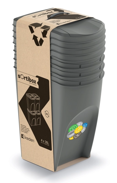 Zestaw pojemników na odpady Sortibox IKWB35S4_405U marki Keden