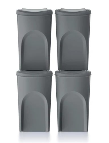 Kosze na śmieci do segregacji Sortibox IKWB35S4_405U 4 x 35 litrów szare ciemne