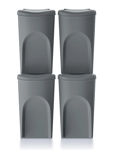 Kosze na śmieci do segregacji Sortibox IKWB35S4_405U 4 x 35 litrów szare ciemne