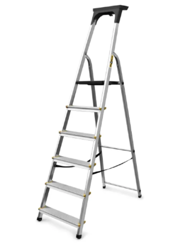 Aluminiowa drabina składana z półką 6 stopni 150 kg certyfikat