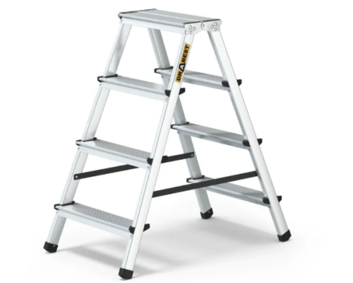 Dwustronna drabina aluminiowa 4 stopnie 125 kg Drabest
