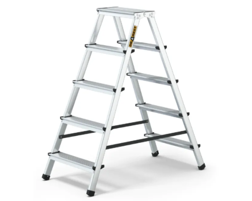 Dwustronna drabina aluminiowa 5 stopni 125 kg Drabest