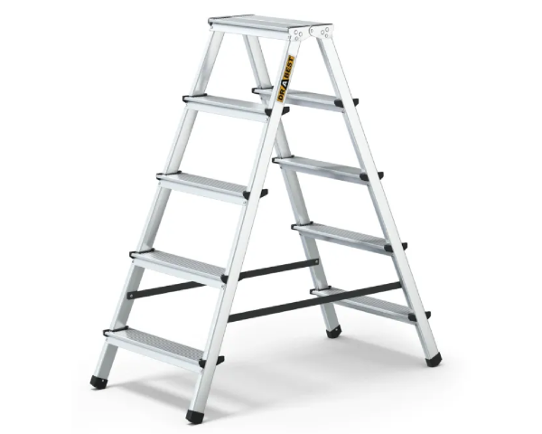 Dwustronna drabina aluminiowa 5 stopni 125 kg Drabest