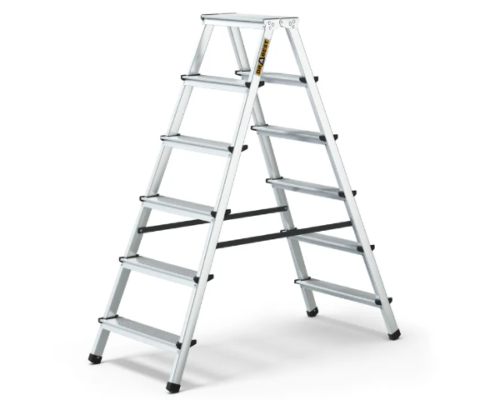Dwustronna drabina aluminiowa 6 stopni 125 kg Drabest
