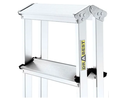 Drabina aluminiowa 6 stopniowa dwustronna 125 kg Drabest - detal zawias