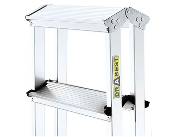Drabina aluminiowa 6 stopniowa dwustronna 125 kg Drabest - detal zawias
