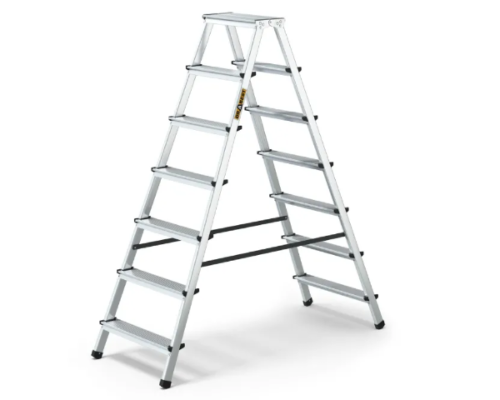 Dwustronna drabina aluminiowa 7 stopni 125 kg Drabest
