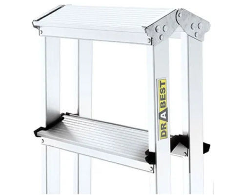 Drabina aluminiowa 8 stopniowa dwustronna 125 kg Drabest - detal zawias