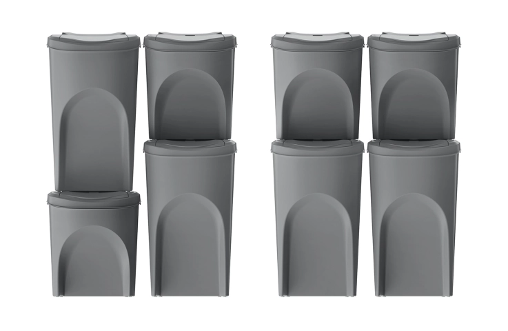 Mozliwość ustawienia pojemników na śmieci Sortibox o różnych rozmiarach.webp