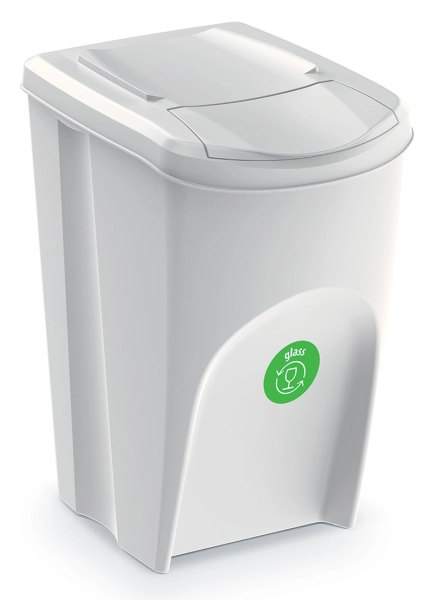 Kosz na śmieci szary Sortibox IKWB35 z zieloną naklejką