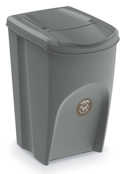 Kosz na śmieci Sortibox IKWB35 35L ciemnoszary  z brązową naklejką