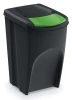 Kosz na śmieci Sortibox 35L czarny z zieloną klapką