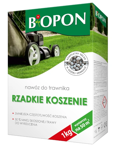 Skuteczny nawóz do trawy Rzadkie Koszenie Bopon, karton 1 kg