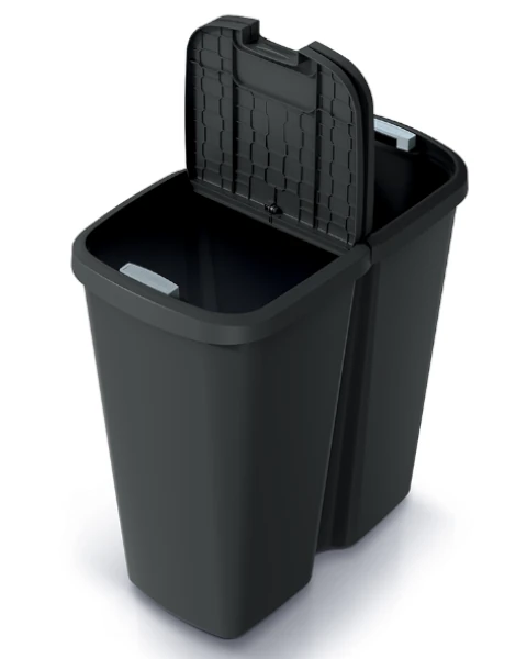 Kosz na śmieci podwójny Compacta Q Duo czarny 45 litrów - prezentacja ramki