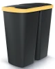 Kosz na śmieci Compacta Q Duo czarny żółty 45 litrów - przód