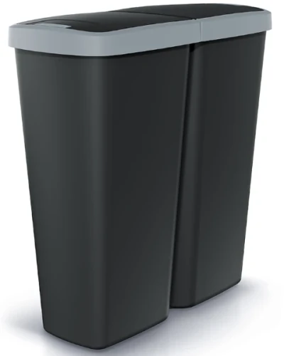 Kosz na śmieci Compacta Q Duo czarny szary 50 litrów