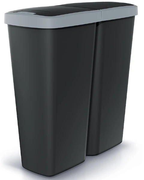 Kosz na śmieci Compacta Q Duo czarny szary 50 litrów