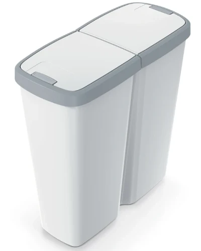 Kosz na śmieci zamykany Compacta Q Duo jasnoszary 50 litrów