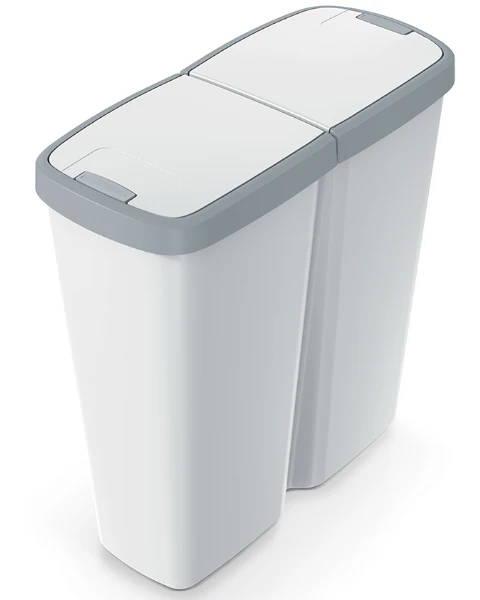 Kosz na śmieci zamykany Compacta Q Duo jasnoszary 50 litrów