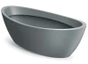 Donica łódka owalna duża ozdobna szara granit 60 x 28 cm Aria Ova