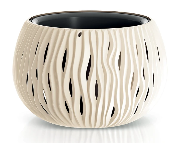 prosperplast sandy bowl doniczka okragla 24 cm kremowa
