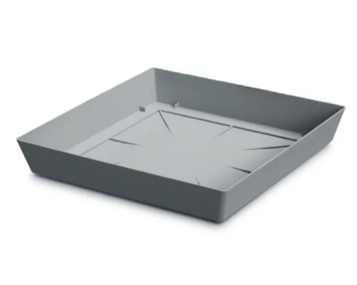 Podstawka pod doniczke szara 16,5 cm Lofly Saucer Square