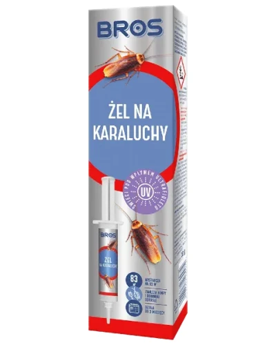 Skuteczny środek na karaluchy i prusaki Bros 20 g, profesjonalny żel owadobójczy w strzykawce z markerem UV
