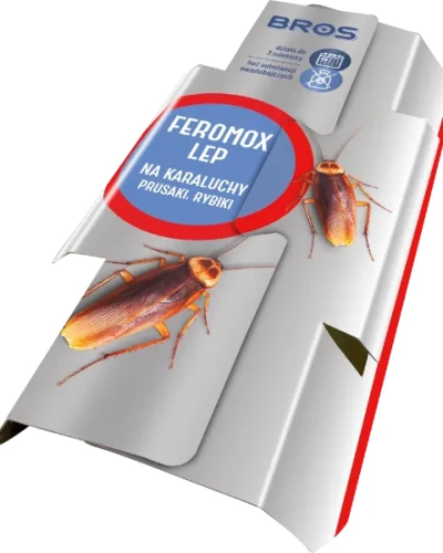 Pułapka lepowa lep na karaluchy, prusaki i rybiki Bros Feromox, ekologiczny domek z klejem feromonowym na owady biegające
