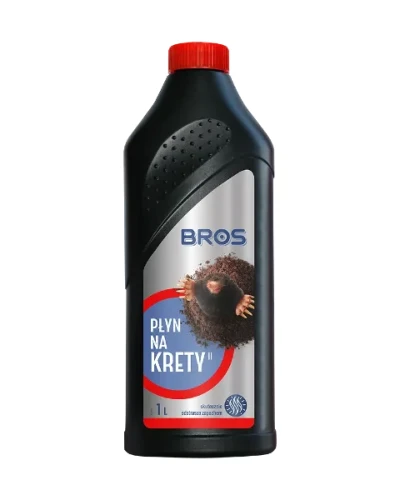 Silny płyn na krety Bros 1 L, płynny preparat biobójczy do zwalczania i odstraszania kretów w korytarzach