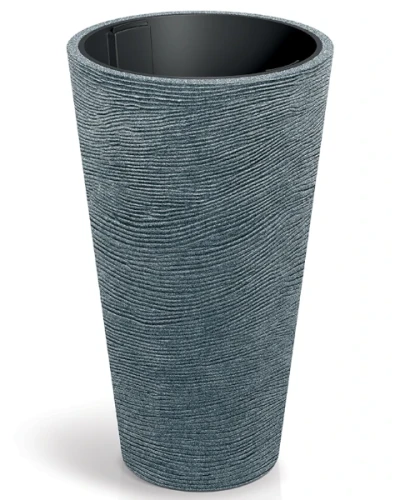 Donica wysoka Tubra Round Slim 100 cm wysokości szara