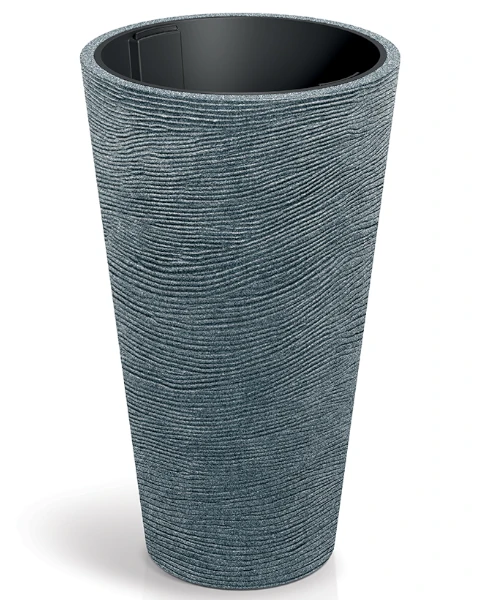 Donica wysoka Tubra Round Slim 100 cm wysokości szara