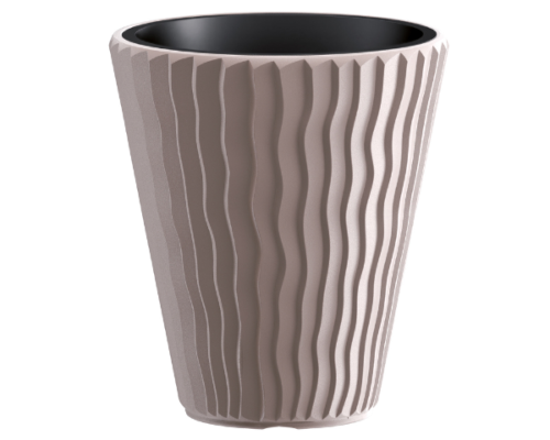 Duża donica mrozoodporna 44 cm mocca z wkładem Sandy