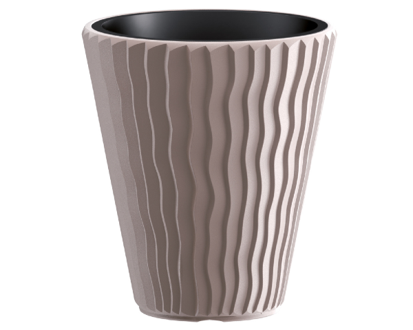 Duża donica mrozoodporna 44 cm mocca z wkładem Sandy