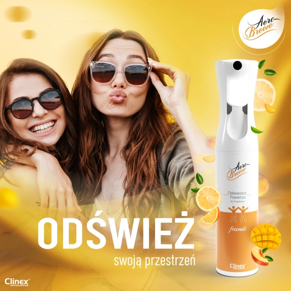 Odświeżacz powietrza na spotkanie przyjaciół 290 ml zapach Clinex AeroBreeze Friends 77-923