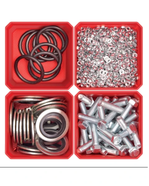 zestaw 10 x kuweta do organizera Tager Box 105 x 105 x 50 mm przyklad uzycia