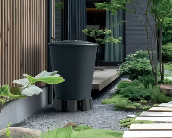 podstawa zbiornika do deszczówki Modular Basecan aranzacja ze zbiornikiem