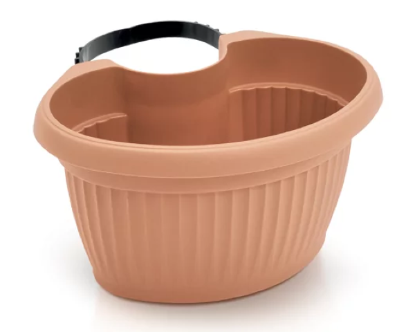 doniczka do zawieszenia na ryynie lub słupku 2 litry terakota Terra