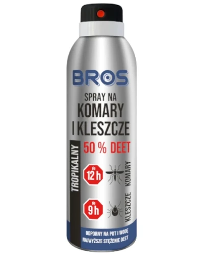 Bros sprey na komary i kleszcze 50% DEET 130 ml